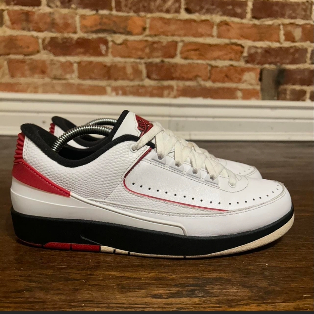 Men's White and Red Sneakers